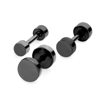 China Hot Selling Ear Plug Stainless Steel Tunnel Piercing For Fake Screws Black Silver Plated for sale