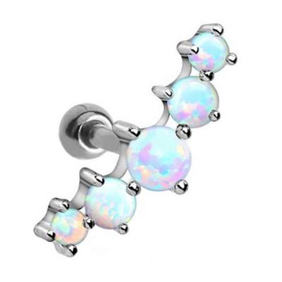 China For Five Ear Opals Ear Tragus Cartilage Rings Piercings Ear Helix Stone Cuff for sale