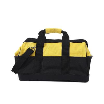 China Newest Oxford Cloth Tool Storage Bag Sale Heavy Duty Custom Electrician Tote Tool Bag With Big Mouth for sale