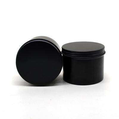 China Aluminum Wax 4OZ Tin Jars, Matte Black 120ml Cosmetic Container With Screw Lids, Makeup Hair Storage for sale