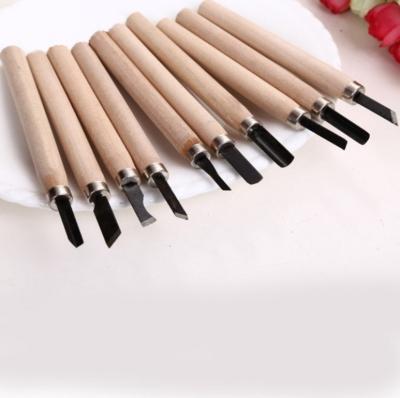 China Arts Crafts Clay Sculpting Tools Set DIY Hand-carved Decoupage Knife Art Woodcut Paper Cutter 10pcs/set for sale