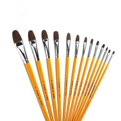 China Langhao 13pcs High Quality Professional Multifunctional Hair Gouache Watercolor Oil Paint Paint Brush Set for sale