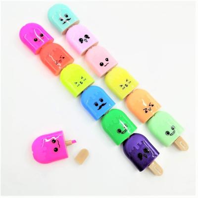 China Mini Promotion Multicolor Marker Pen\Business\School\Office Ice Cream Shape Promotional Cute Pen Highlighter Pen With Highlighter Bar for sale