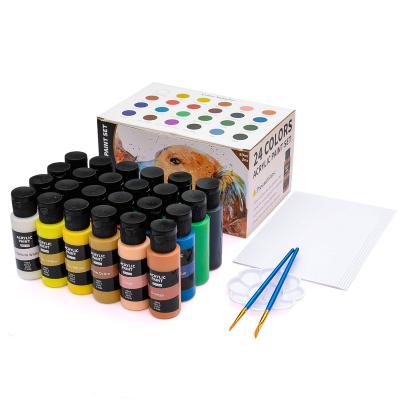 China DIY Art 24 Colors 60ml Acrylic Paint Set For Canvas Paint Color Set Acrylic Paint Set Acrylic Art Consumables Lot for sale