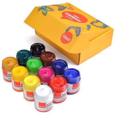 China Art Painting Hot Saling 50ml Package Acrylic Paint Bottle Set 12 Colors Used In Arts And Openers Art Supplies for sale