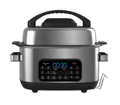 China 2021 Household Multi Cooker Stainless Steel 6L Air Fryer With Grill Roast To Bake Cooker Rice Steam Stew Slow Air Fryer for sale