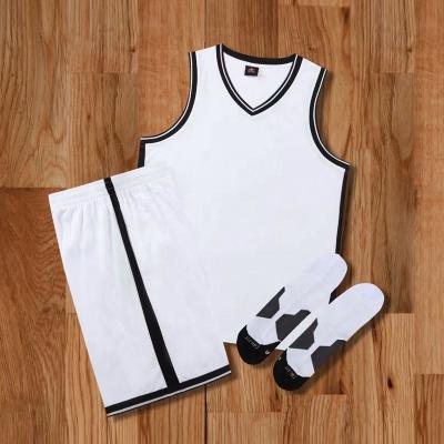 China Antibacterial Plain Blank Mesh Print Sublimation Mens Custom Basketball T-Shirt Shorts Tank Top Uniform Wear With Logo for sale