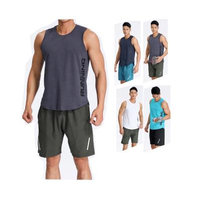 China Breathable Custom Design Label 2 Pcs Summer Gym Wear Men Tops Breathable Soft Cotton Fitness Singlet Tank Tops for sale