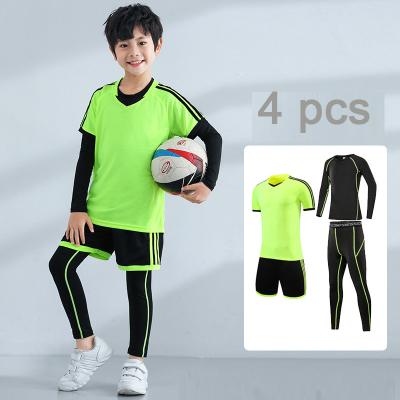 China High Quality Breathable 2pcs 4pcs Workout Soccer Jersey Football Uniform Soccer Jersey For Kids Gym Wear for sale