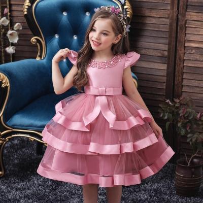 China Anti-static Hot Selling Multilayer Cotton Princess Party Baby Birthday Dresses For 0-8 Y Girls Tutu Dress for sale