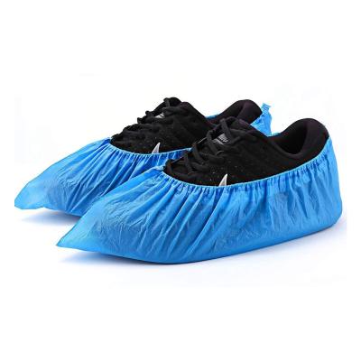 China Disposable Clean Room Using Disposable Plastic Medical CPE Shoe Cover for sale