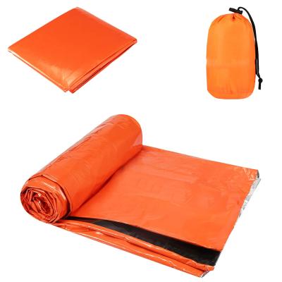 China Stock Orange Survival Mylar Sleeping Bags Thermal Reflective Emergency for sale