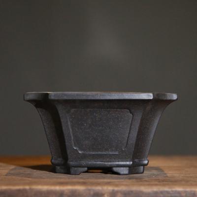 China CLASSIC Unglazed Rectangle Pot Handmade Yixing Bonsai Pot for sale