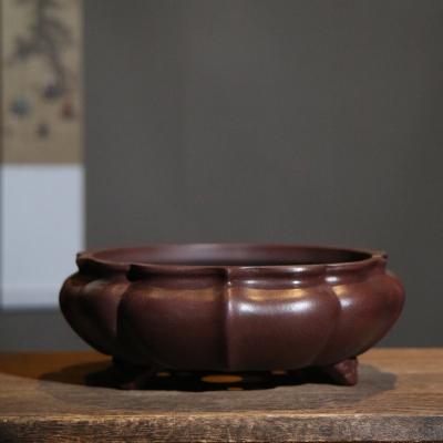 China CLASSIC Lotus Shape Pot Yixing Bonsai Handmade Unglazed Pot for sale