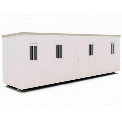 China Prefab Farmhouse Steel Frame Small Sandwich Panel Booths Office Prefab Beach House for sale