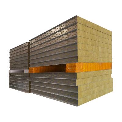 China 1150MM/950MM Aluminum Coil Rock Wool Sandwich Panel For Wall And Roof for sale