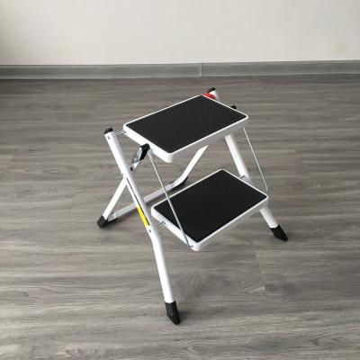 China Folding Ladders 2 Step Mini Portable Plastic Step Folding Steel Step Ladder for sale