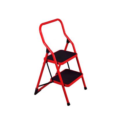 China Folding Ladders Red Color EN131 14183 Steel Metal Step Ladder for sale