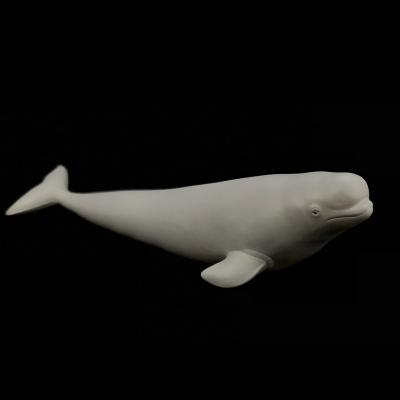 China Artficial Animals Model White Whale Friendly Animal Inflatable Toys PVC Model Simulation Porcelain Eco Products Aquatic Creatures for sale