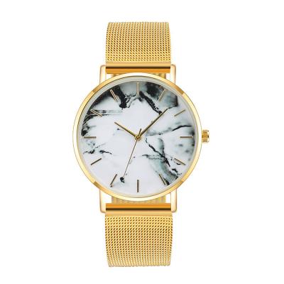 China Non-specific hot cheap watch ladies watch movement ink alloy mesh belt quartz womenhs marble creative watch for sale