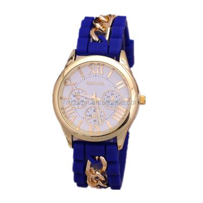 China Metal Chain And Silicon Band Non-Specific Western Fancy Sport Watches Unisex for sale