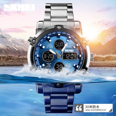 China Wholesale Atmosphere Water Resistant Digital Alarm Mens Wristwatch 3 Men Sport Analog-Digital Watches 1389 from skmei for sale