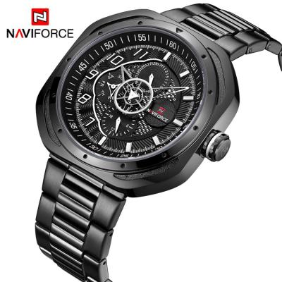 China NAVIFORCE 9141 stainless steel fashion sport quartz luxury automatic wristwatch business waterproof watch for sale