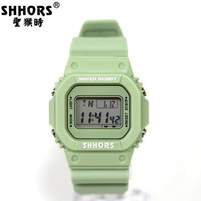 China Plastic Electronic Alarm Water Resistant LCD Wrist Watch Night Light And Wake Up Function for sale