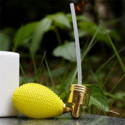 China Refillable Vintage Perfume Bottle Refillable Tube with Spray Atomizer Bulb 13mm - Yellow for sale