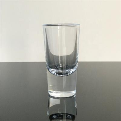 China Viable heavy base clear shot glass for whiskey, brandy, vodka, rum and tequila 25ml for sale