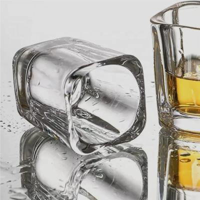 China CLASSIC Heavy Low Square Shot Glass for Vodka, Whiskey, Tequila, Espresso, Spirits and Alcoholic Beverages for sale