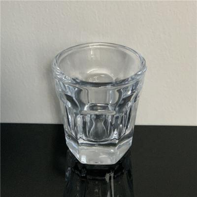 China Viable 25ml Boston shot glass with round mouth and hexagonal bottom for sale