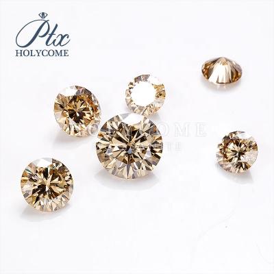 China Spark moissanite wholesale Champagne color 11mm yellow series cut loose moissanite diamond gemstone jewelry for sale