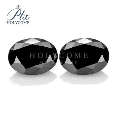 China 2020 Hot Selling Color Game or Fire Oval Shape 3*5mm Black Loose Moissanite WUZHOU HOLYCOME Gemstone for sale