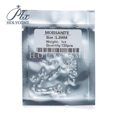 China Holycome 1 carat wholesale synthetic moissanite fire color set or loose stones 1.2mm for sale