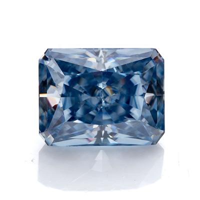 China Color Game or Fire Holycome Customized Vivid Blue Crushed Ice VVS1 Radiating 7*7.5mm Loose Moissanite for sale