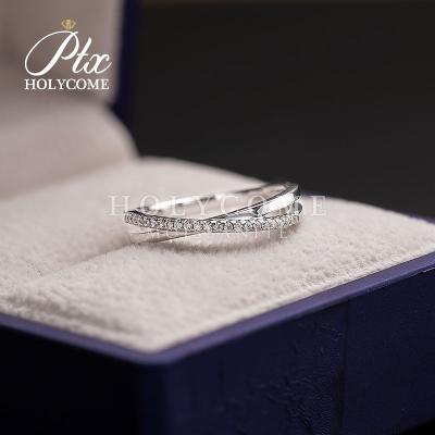 China New Style Lead Free Nickel Free 925 Sterling Silver Ring Jewelry Women Moissanite Shiny Ring For Wedding from Holycome for sale