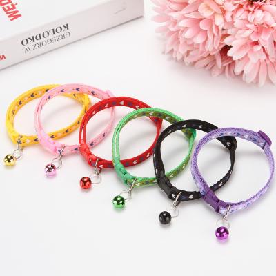 China Factory Price Faux Pet Collar Viable Adjustable Nylon Soft Pet Collar Cute Durable Pet Collar With Bell for sale