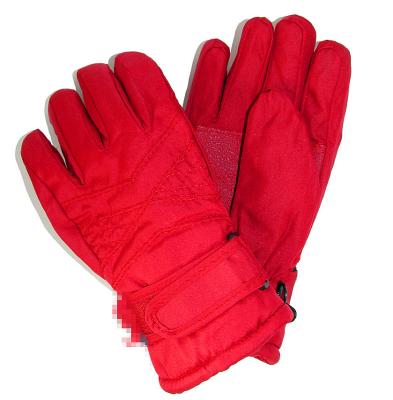 China waterproof winter gloves outdoor gloves snow gloves mountain gloves red color adults size polyester fabric for sale