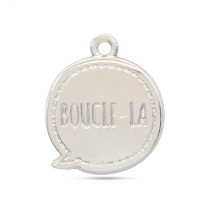 China Zinc Alloy Metal Clothes Label Tags Charms Zinc Alloy Logo Pendant Plate For Handbag for sale