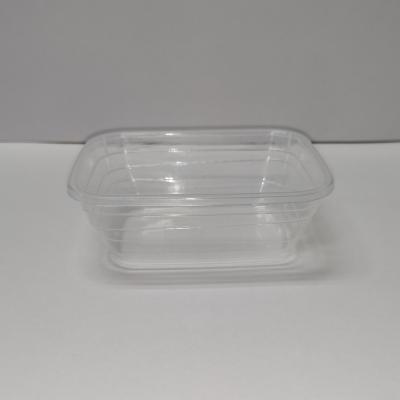 China Microwavable 250ml Rectangular Plastic Food Storage Containers With Wavy Patterned Lids for sale