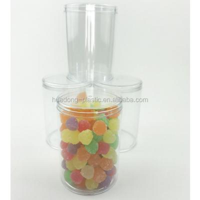 China Recyclable Clear Plastic Round Food Container Cookies Storage Box Candy Box With Lid for sale