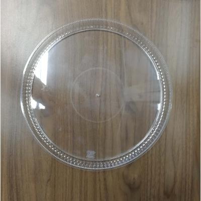 China Food Round Shape Beautiful Transparent Hard Plastic Tray for sale