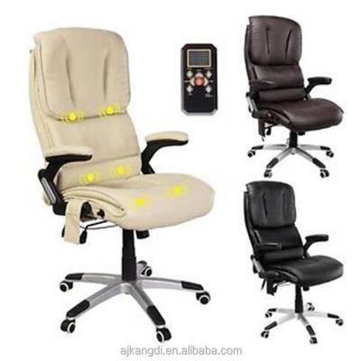 China Executive Chair Cheap Price Heat And Massage Swivel Office Chair With Foldable Armrest for sale