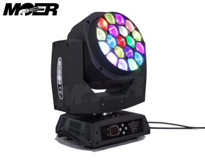 China Big Wash Bee 19x15w RGBW 4in1 Zoom Eye Wash Led Moving Head Light For Big Stage Show for sale