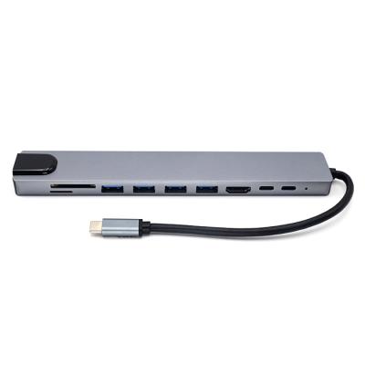 China Mobile Devices Computer .desk Multiport 10 in 1 Usb Charger Hub TYPE C to HD-MI USB3.0 USB2.0*2 SD TF RJ45 VGA USB-C Audio Hub for sale