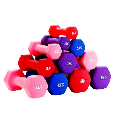 China Glamorous Muscles Balance Colored Neoprene Coated Dumbbell Set Individual Kgs With Rack for sale