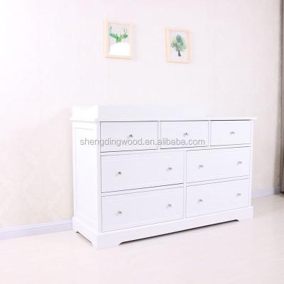 China Natural Baby Furniture 7 Drawer Dresser Solid Wood Solid Wood Change Table for sale