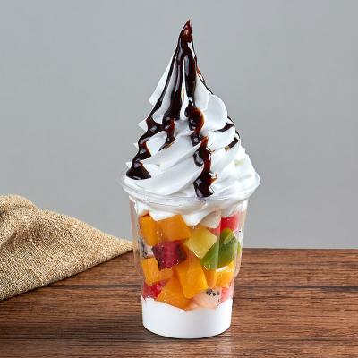 China Eco Friendly Breed Food Fruit Ice Cream Sundae With Sauce In Plastic Cup 360ML Window Display for sale