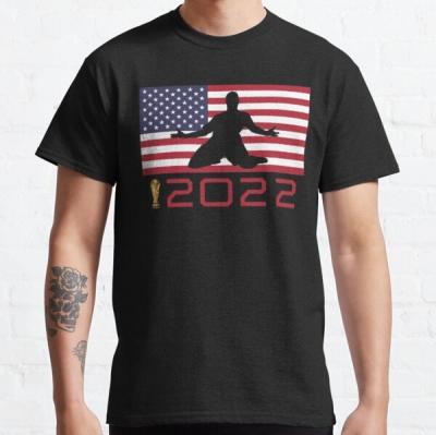 China Team Usa Soccer 2022 United States Flag Futbol Cup Custom Men's T-Shirt Anti-wrinkle World Cup Football 2022 for sale